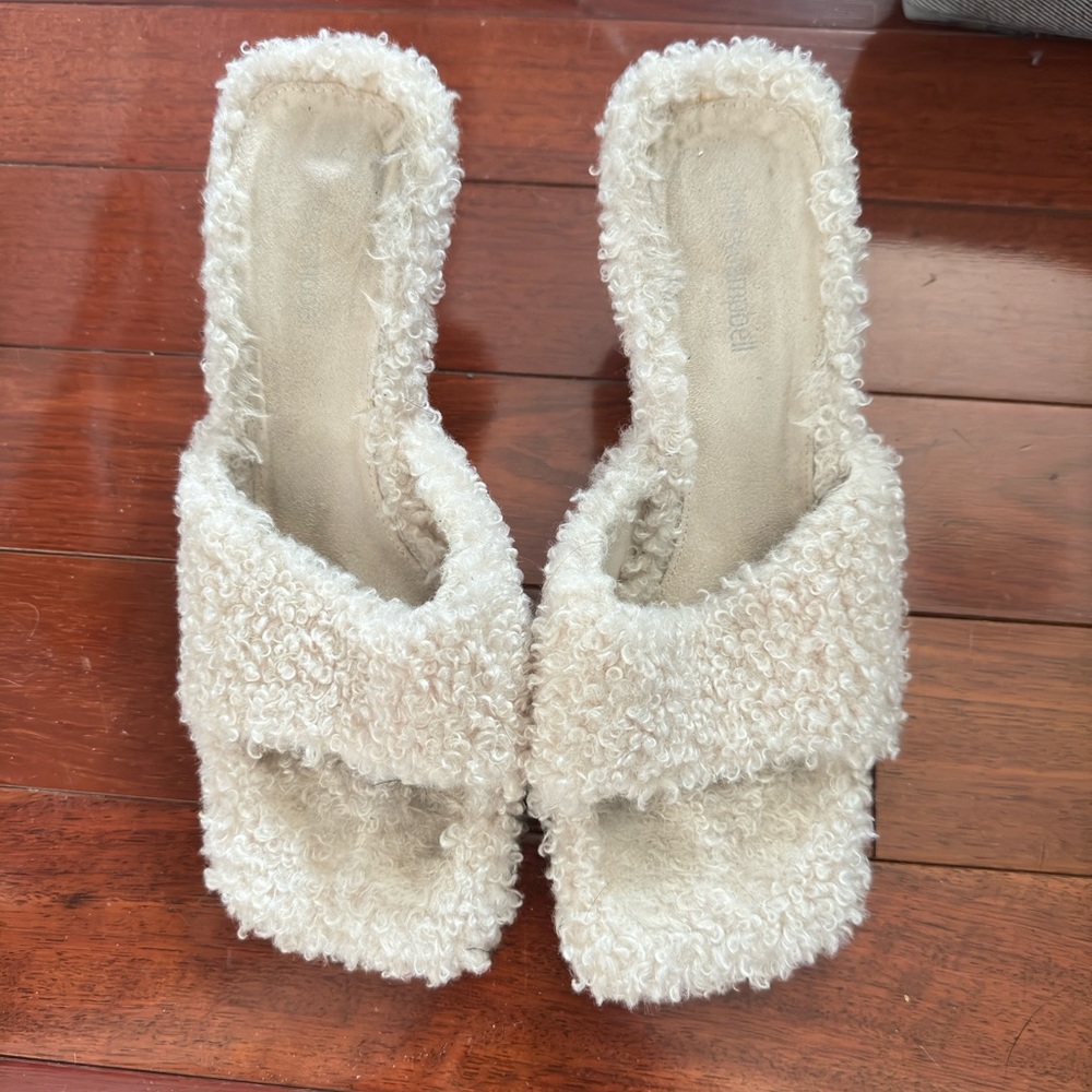 Jeffrey Campbell Kitten Heel Faux Fur Sandal